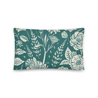 Everbloom Teal Basic Pillow