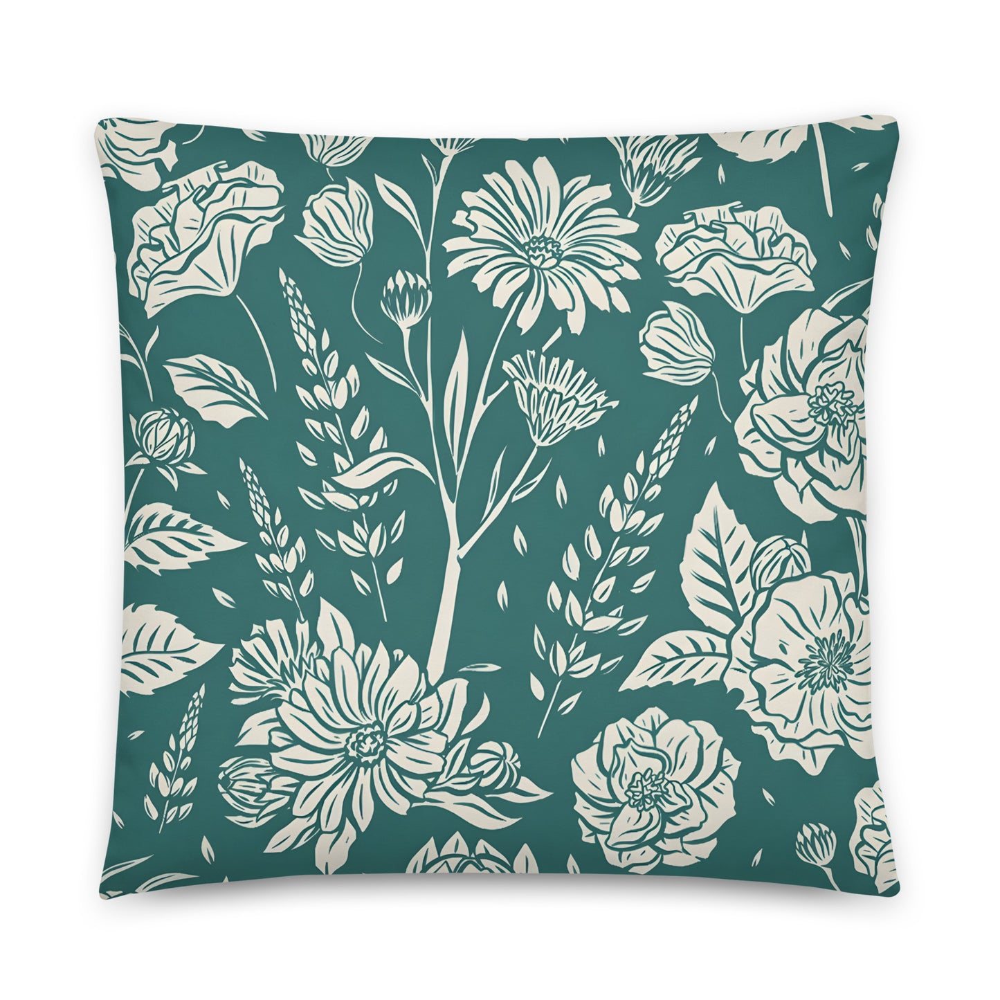 Everbloom Teal Basic Pillow