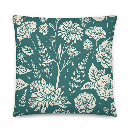 Everbloom Teal Basic Pillow